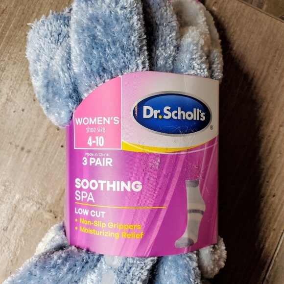 NWT Dr. Scholl's Women's Soothing Spa Socks Blue Low Cut 4-10 Shoe Size 3 Pairs - Picture 8 of 12